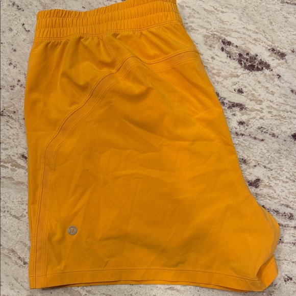 Lululemon Pace Breaker Bright Orange Athletic Shorts - Picture 2 of 2